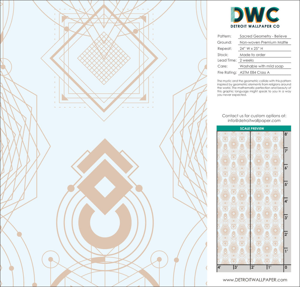 Sacred Geometry - Believe <br> Wallpaper - The Detroit Wallpaper Co.