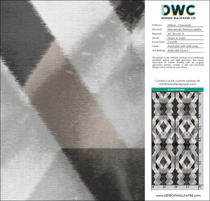 Shibori - Chocolate <br> Wallpaper