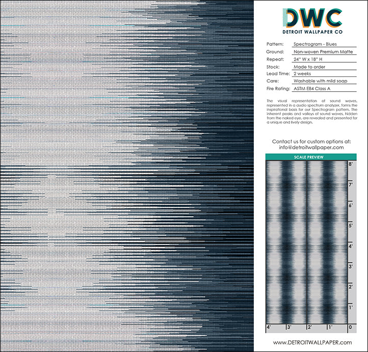 Spectrogram - Blues <br> Wallpaper - The Detroit Wallpaper Co.