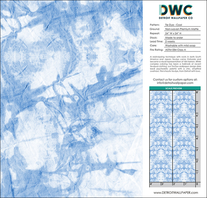 Tie-Dye - Cool <br> Wallpaper - The Detroit Wallpaper Co.