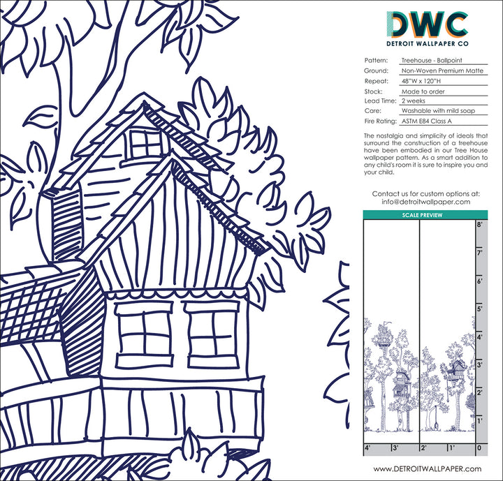 Tree House - Ballpoint <br> Wallpaper