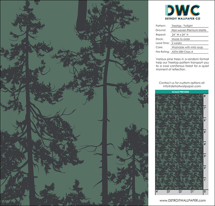 Treetop - Twilight <br> Wallpaper - The Detroit Wallpaper Co.