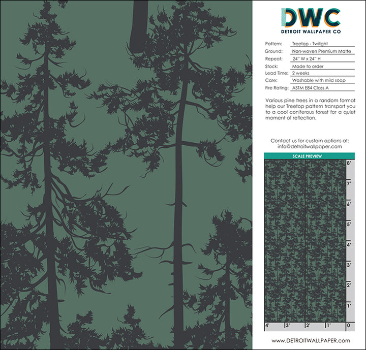 Treetop - Twilight <br> Wallpaper - The Detroit Wallpaper Co.