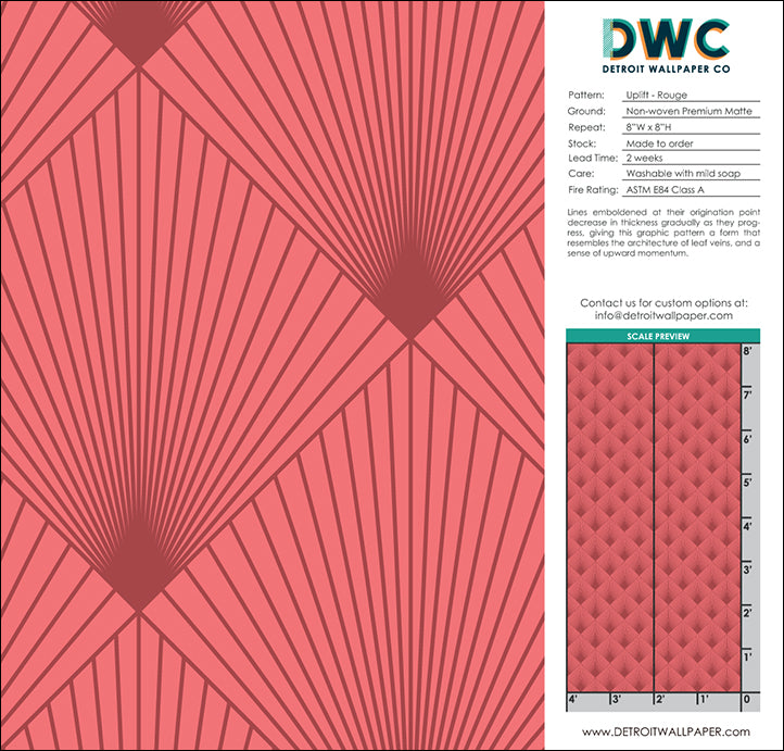 Uplift - Rouge <br> Wallpaper - The Detroit Wallpaper Co.