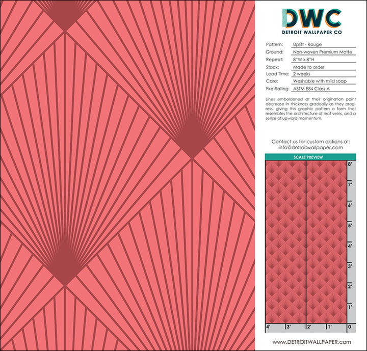 Uplift - Rouge <br> Wallpaper - The Detroit Wallpaper Co.