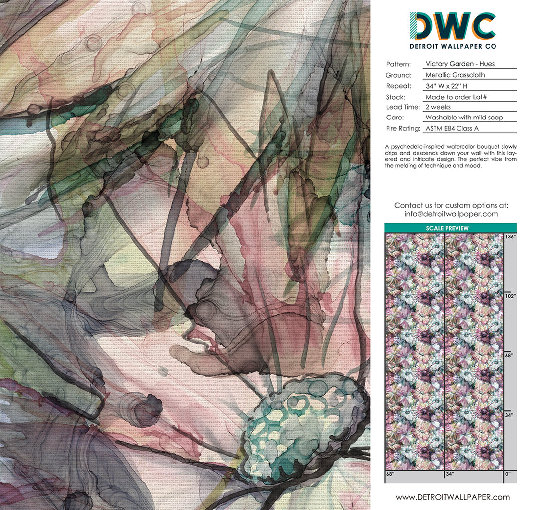 Victory Garden - Hues <br> Grasscloth - The Detroit Wallpaper Co.