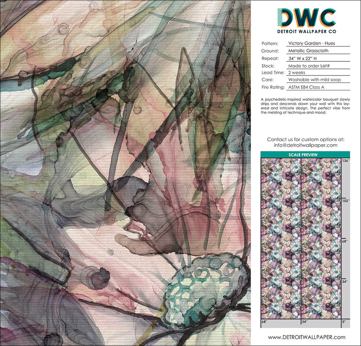 Victory Garden - Hues <br> Grasscloth - The Detroit Wallpaper Co.