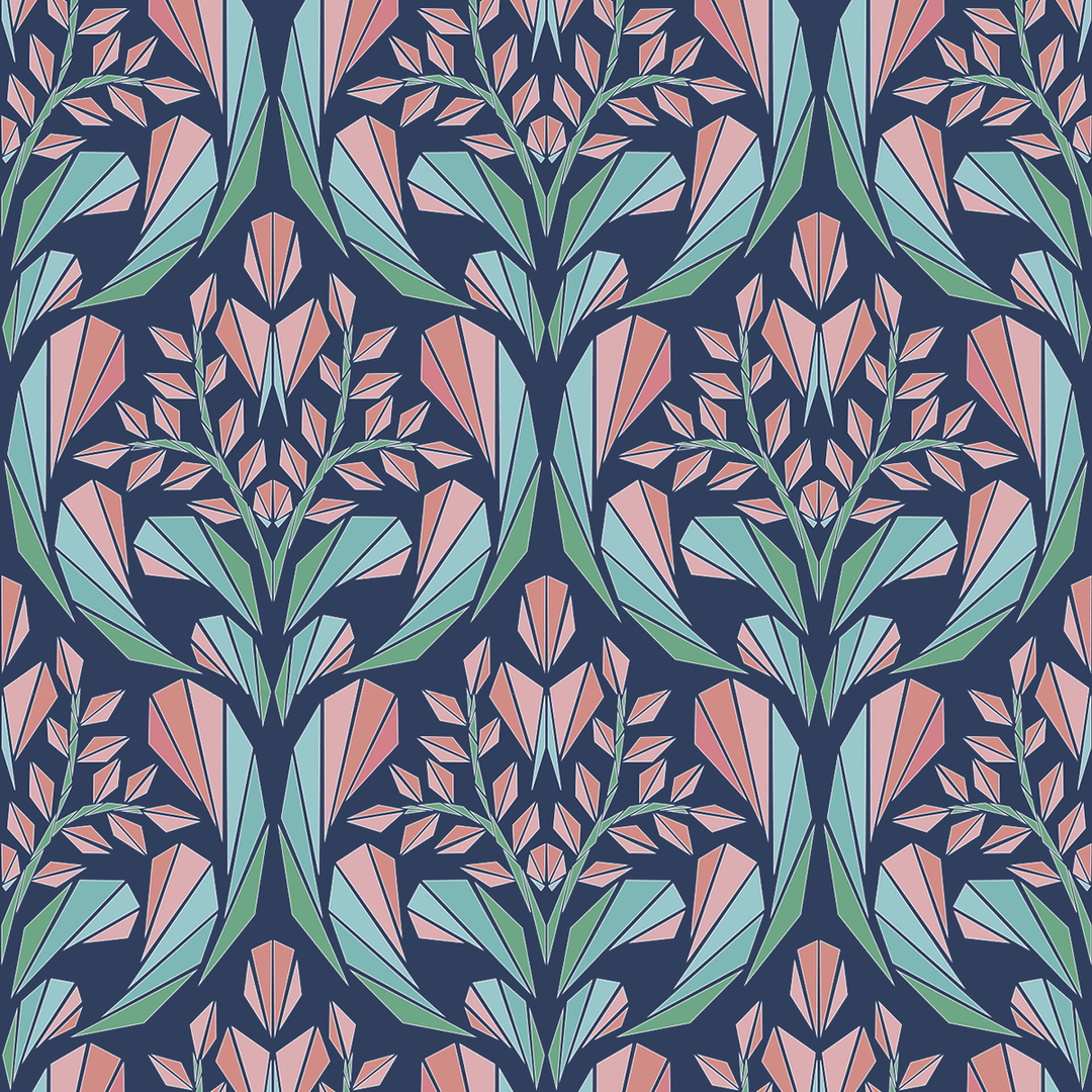 Cora - Navy - Trendy Custom Wallpaper | Contemporary Wallpaper Designs | The Detroit Wallpaper Co.