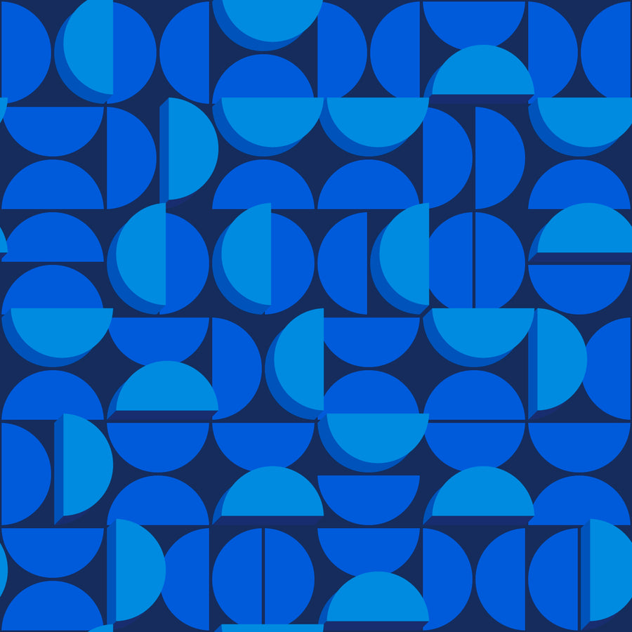 Half Moon - Blue Moon <br> Wallpaper - The Detroit Wallpaper Co.