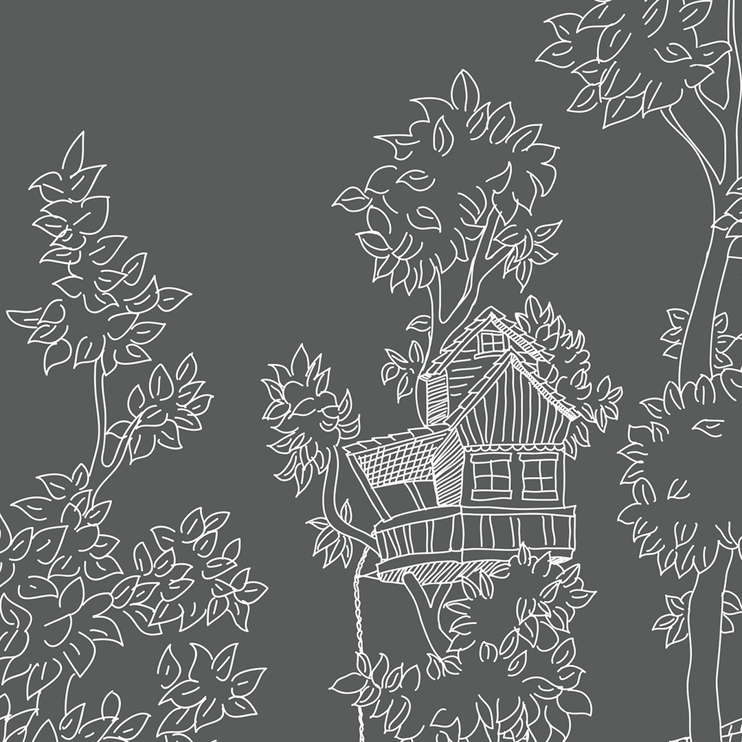 Tree House - Blackboard - Trendy Custom Wallpaper | Contemporary Wallpaper Designs | The Detroit Wallpaper Co.