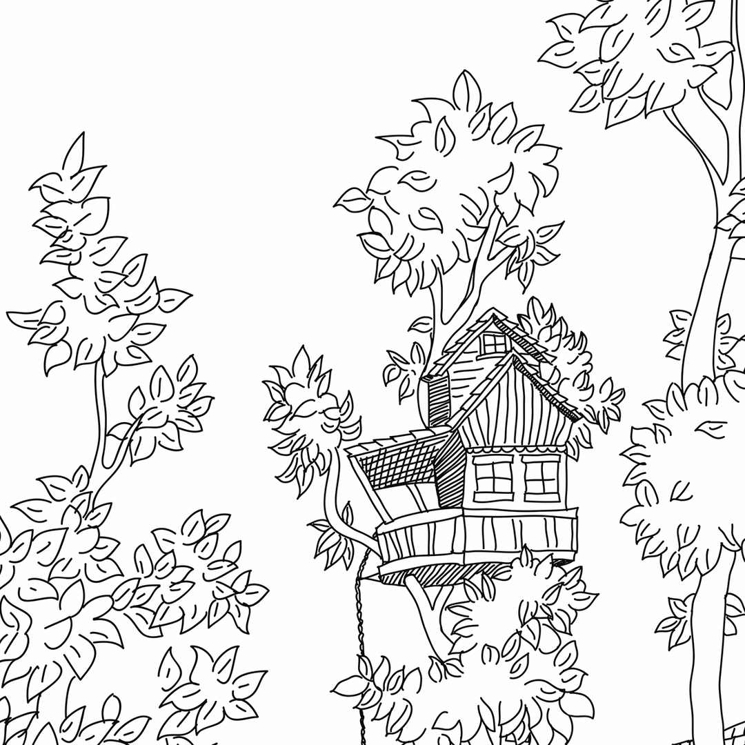 Tree House - Marker - Trendy Custom Wallpaper | Contemporary Wallpaper Designs | The Detroit Wallpaper Co.