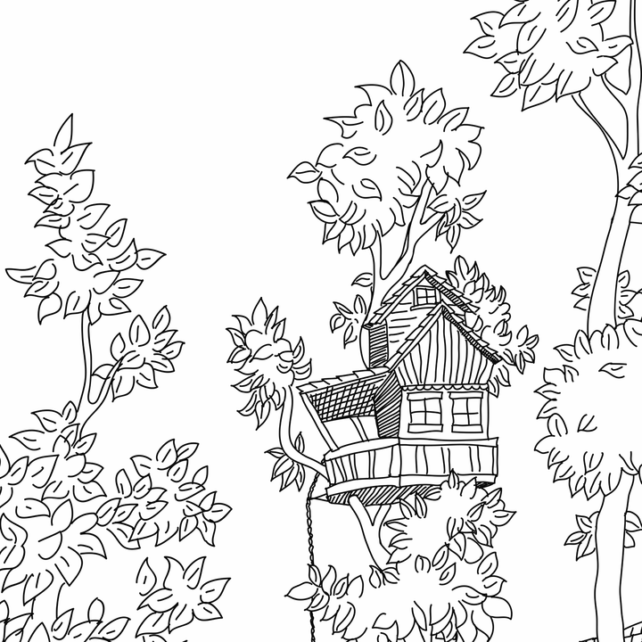 Tree House - Marker - Trendy Custom Wallpaper | Contemporary Wallpaper Designs | The Detroit Wallpaper Co.
